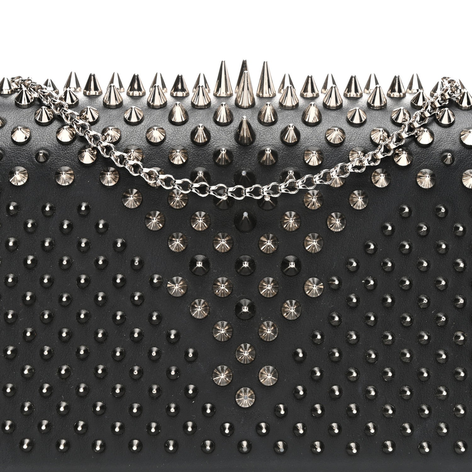 Christian Louboutin Calfskin Patent Jurassic Spikes Paloma Clutch Black 8 of 11