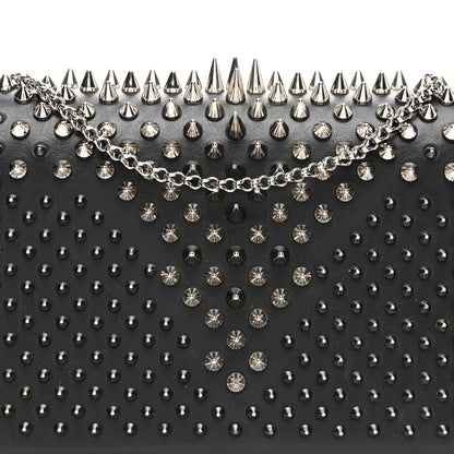 Christian Louboutin Calfskin Patent Jurassic Spikes Paloma Clutch Black 8 of 11