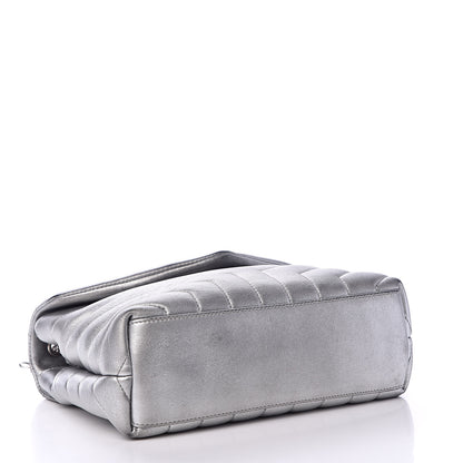 Saint Laurent Calfskin Y Quilted Monogram Small Loulou Chain Satchel Silver 4 of 15