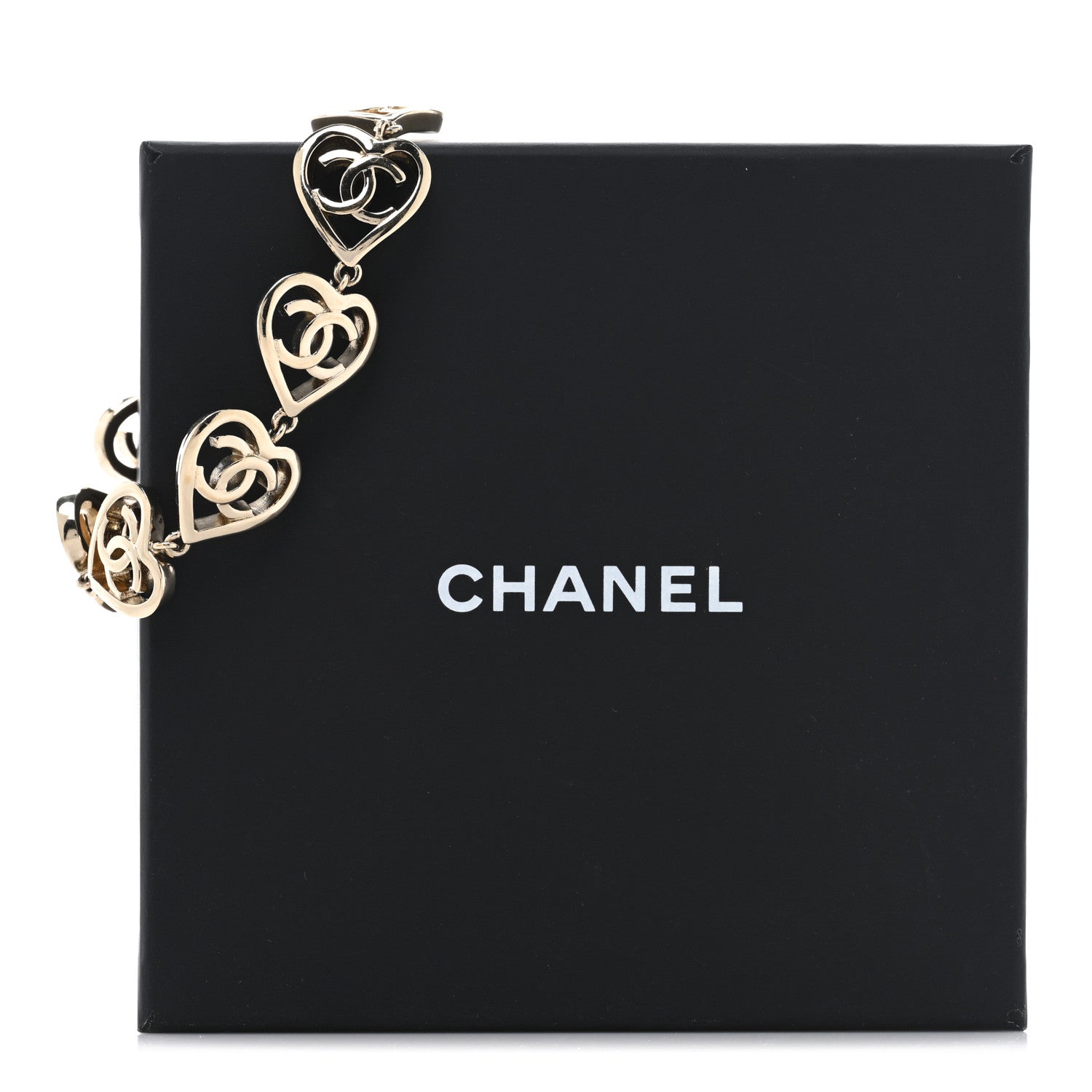 Chanel Metal CC Heart Coco In Love Bracelet Light Gold 4 of 4