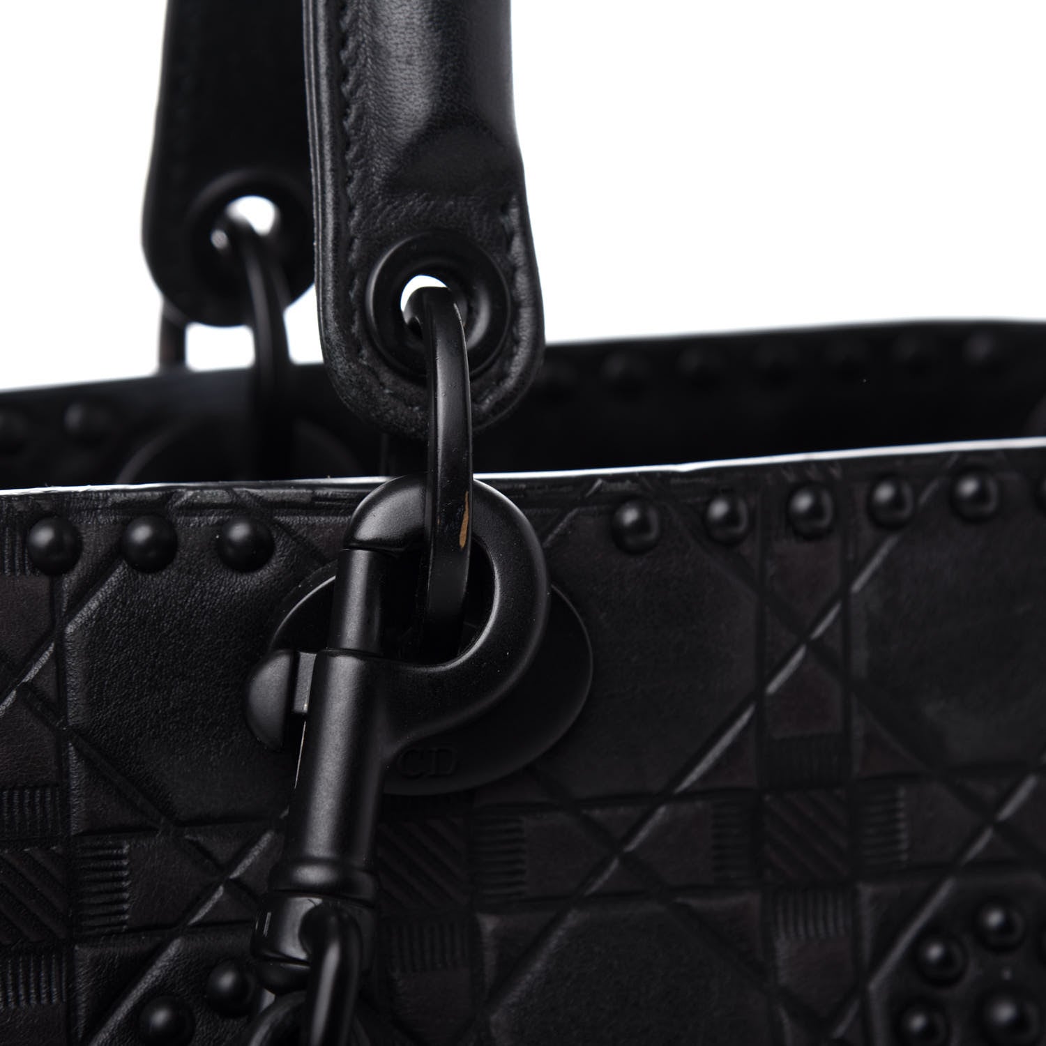 Christian Dior Lambskin Studded Matte Cannage Medium Lady Dior So Black 11 of 11
