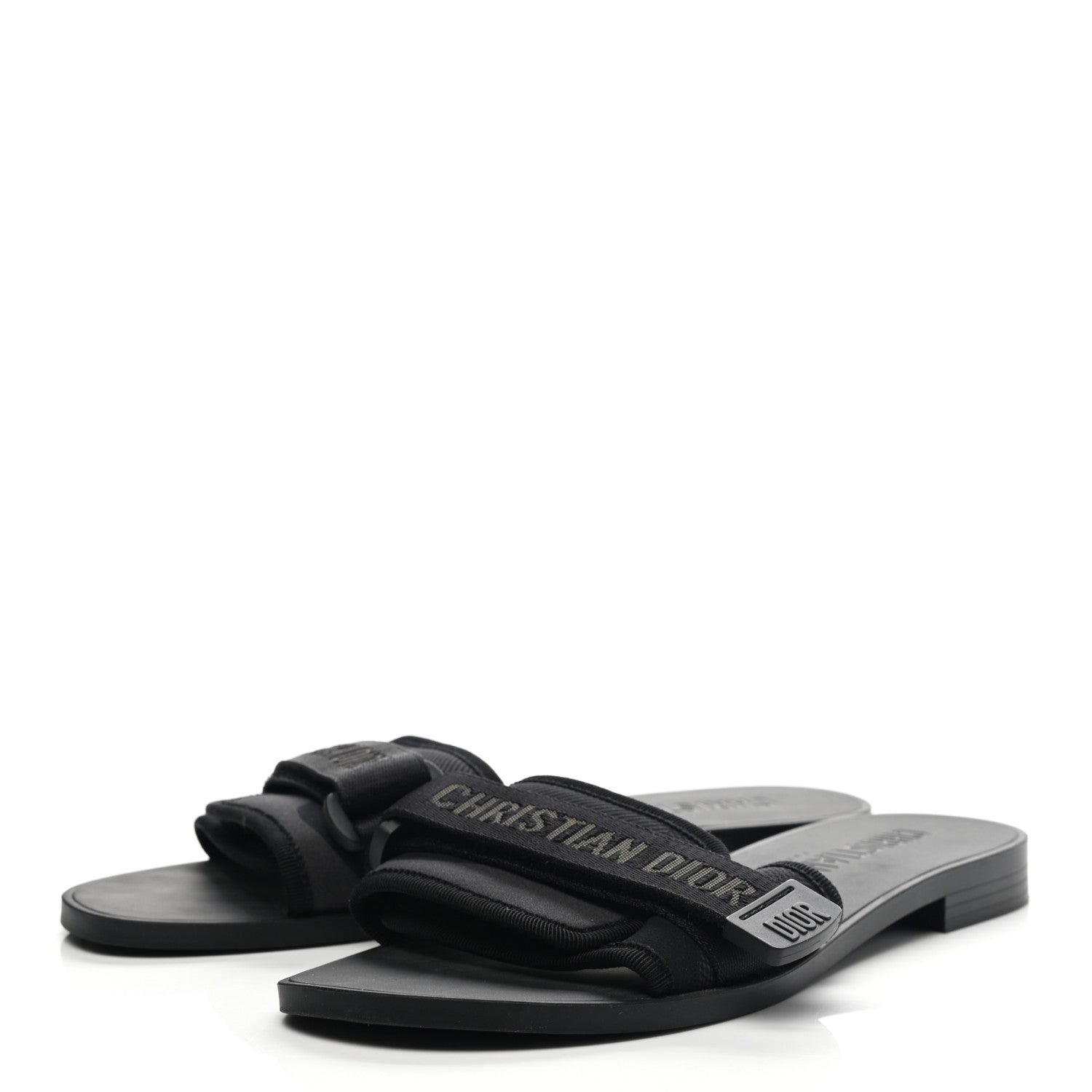 Christian Dior Technical Stretch Fabric Camouflage Dio(r)evolution Slide Sandals 38 Black Military 3 of 8