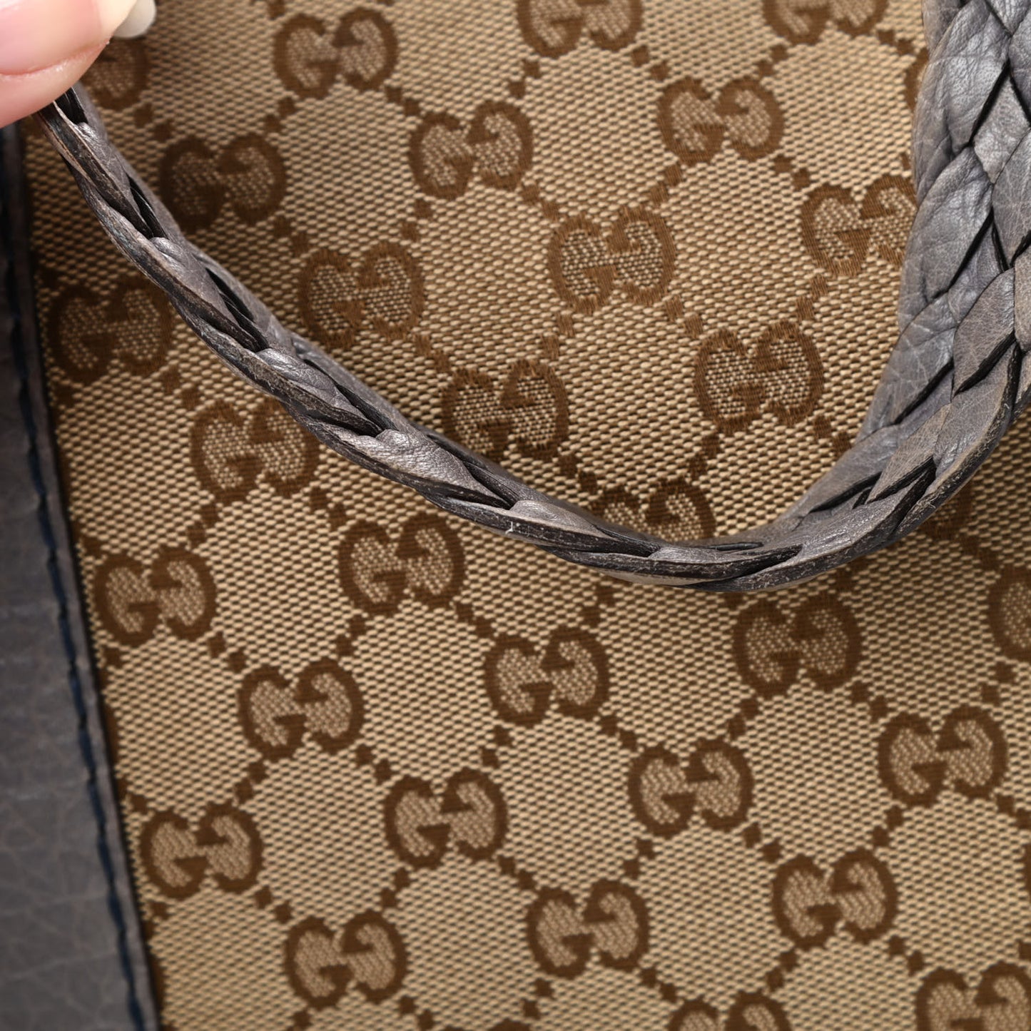 Monogram Medium Bamboo Bar Tote Blue