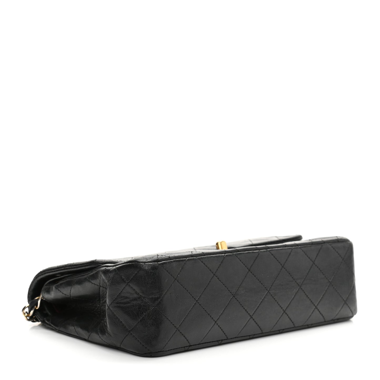 Lambskin Quilted Small Double Flap Black