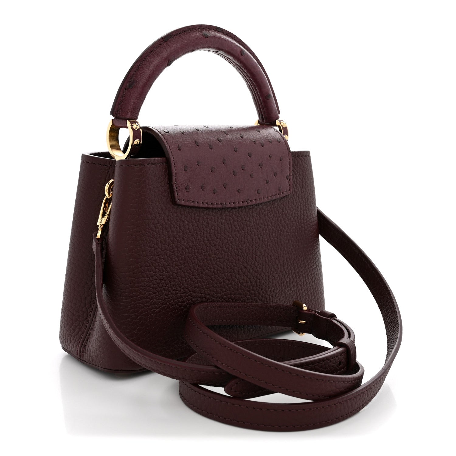 Louis Vuitton Taurillon Ostrich Mini Capucines Bordeaux 3 of 10