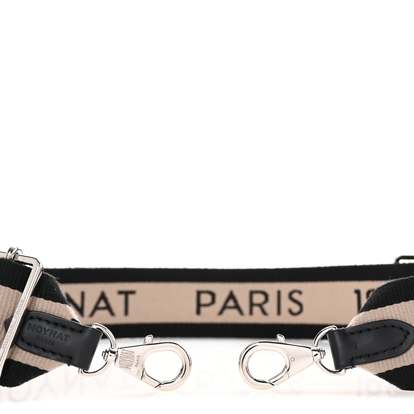 Canvas Calfskin Logo Strap Black Beige