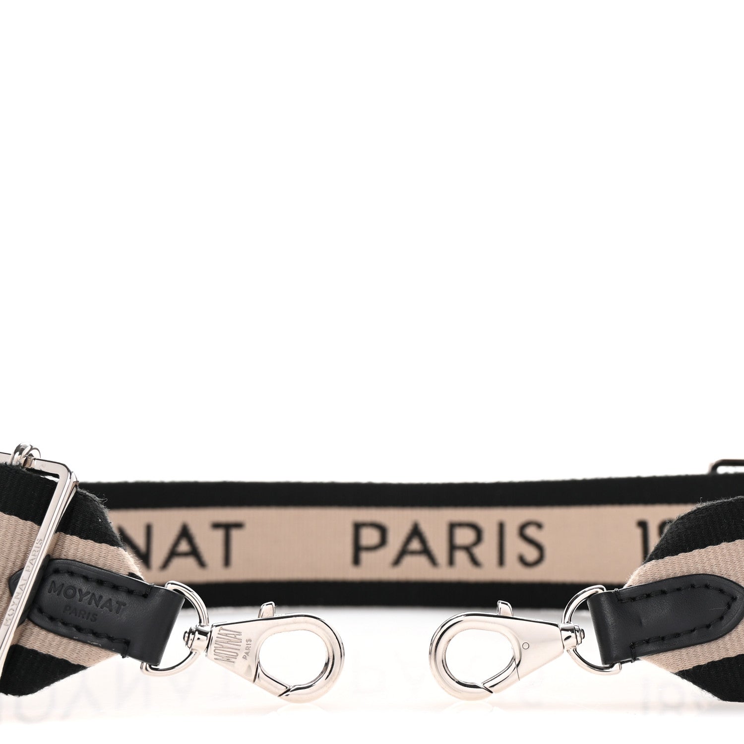 Moynat Canvas Calfskin Logo Strap Black Beige 4 of 7