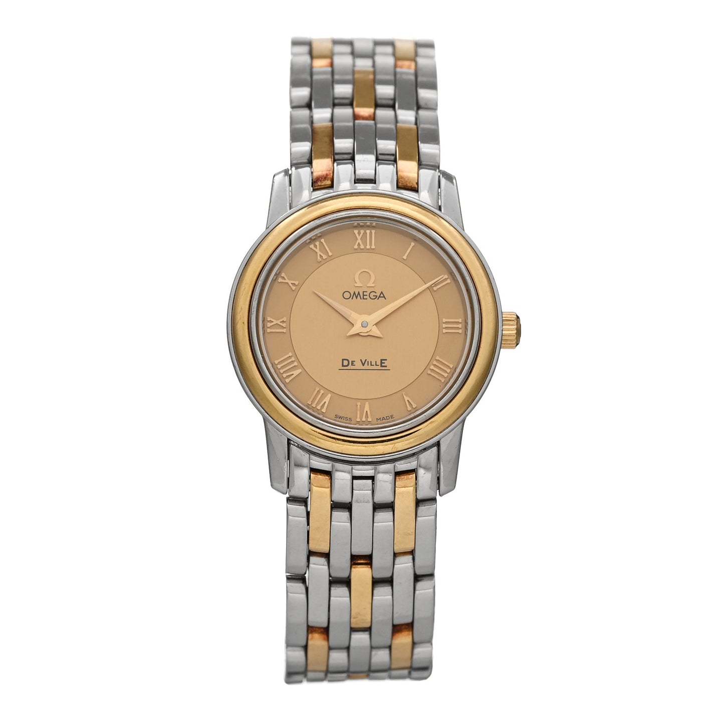 Stainless Steel 18K Yellow Gold 22mm De Ville Prestige Quartz Watch Champagne 4370.12.00