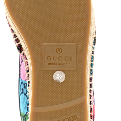 Gucci Monogram Multicolor Womens Espadrilles 36 Blue Rainbow Blue 8 of 9