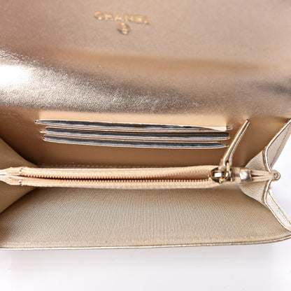 Chanel Lambskin Quilted Small Flap Wallet Pale Gold 5 of 10