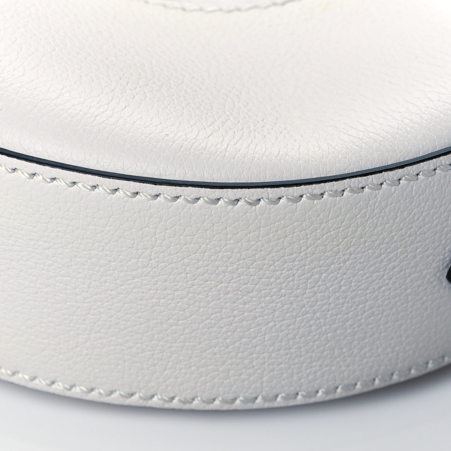 Calfskin La Medusa Round Camera Bag White