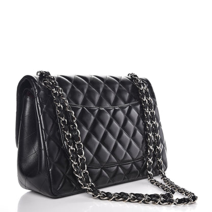 Chanel Lambskin Quilted Jumbo Double Flap Black 4 of 8