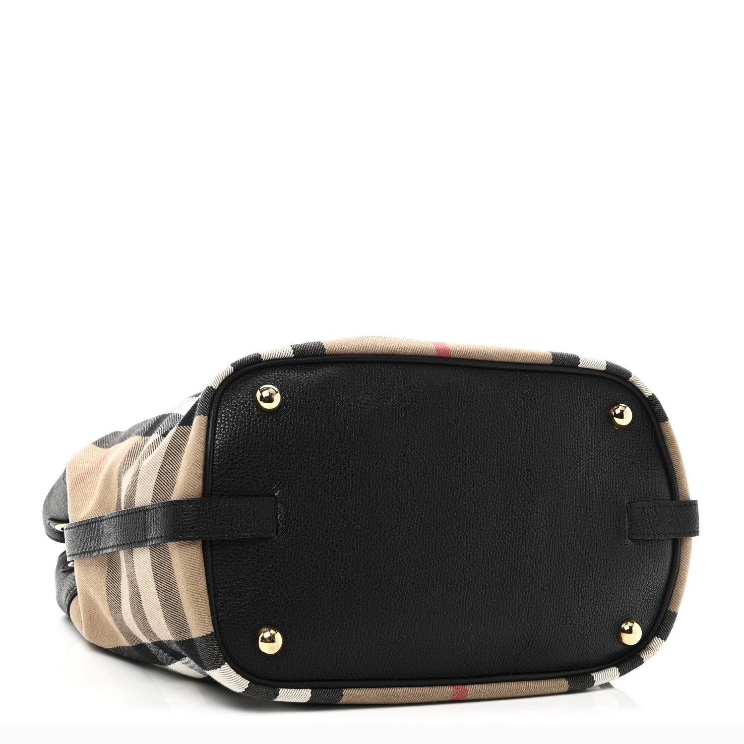 Burberry Grainy Calfskin House Check Medium Sycamore Hobo Black 4 of 9