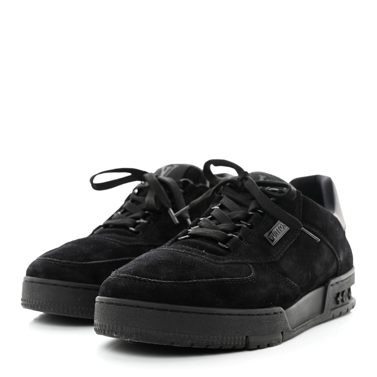 Suede Mens LV Trainer Sneakers 7.5 Black