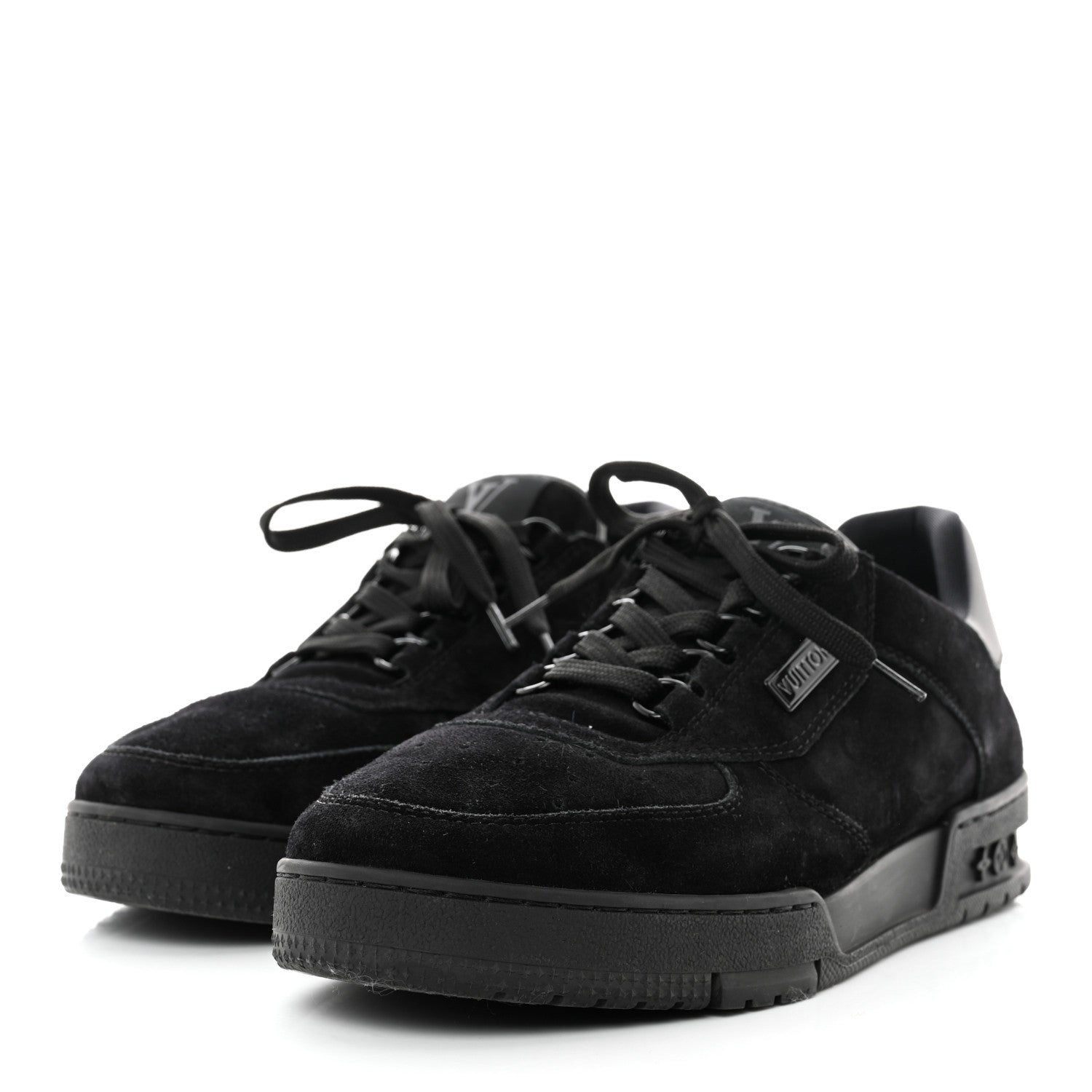 Louis Vuitton Suede Mens LV Trainer Sneakers 7.5 Black 3 of 8