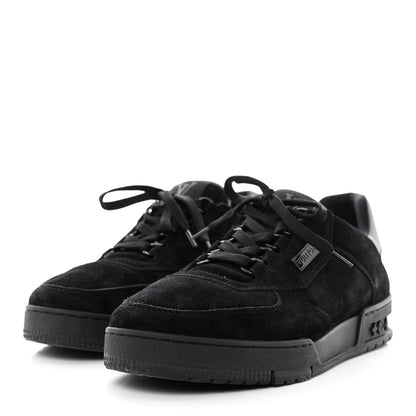 Louis Vuitton Suede Mens LV Trainer Sneakers 7.5 Black 3 of 8