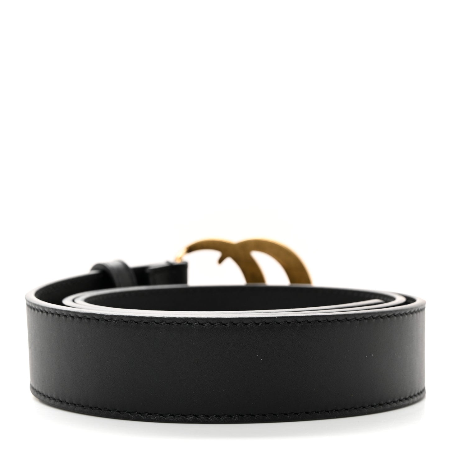 Moon Calfskin Double G 30mm Belt 80 32 Black