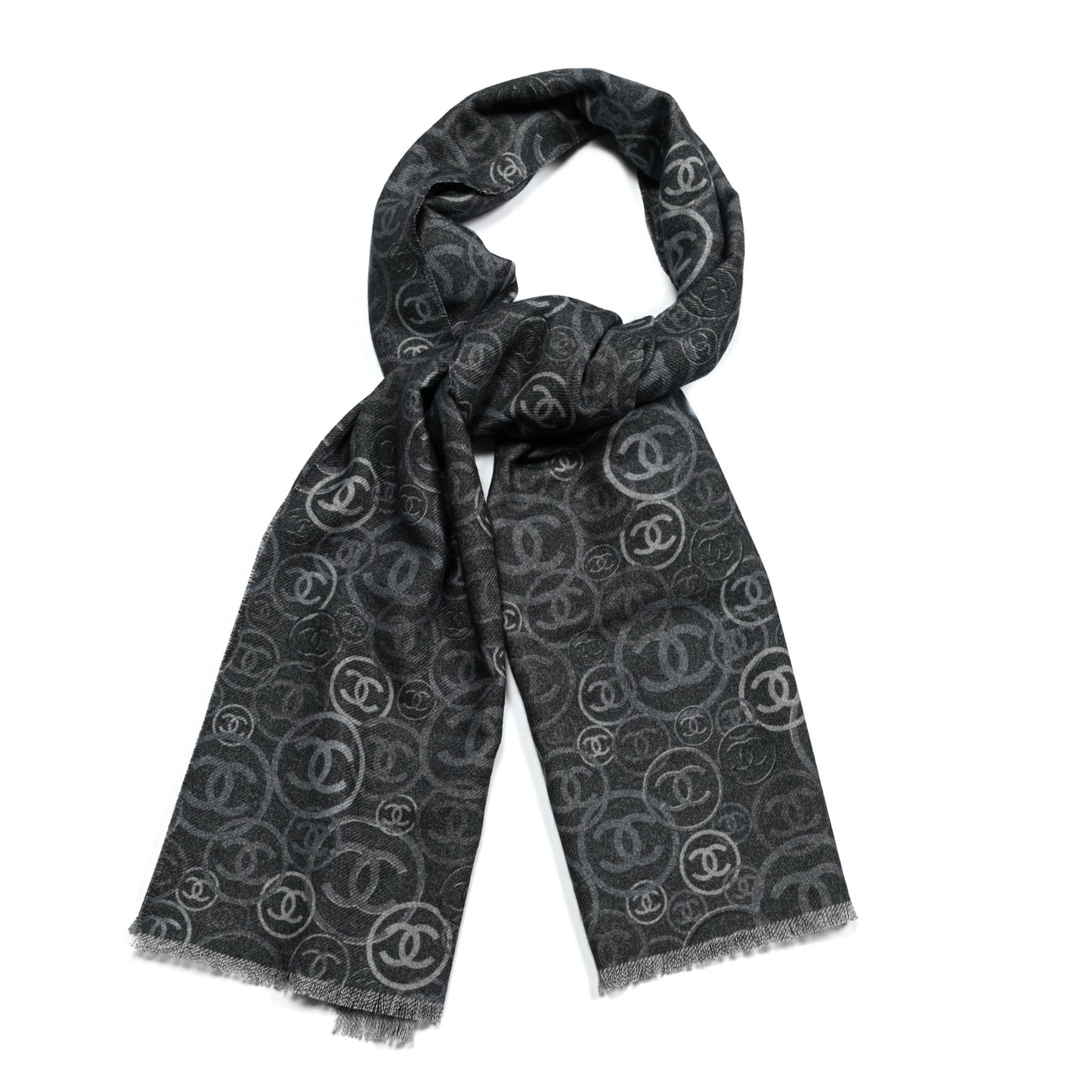 Cashmere Quilted Print CC Scarf Grey Multicolor