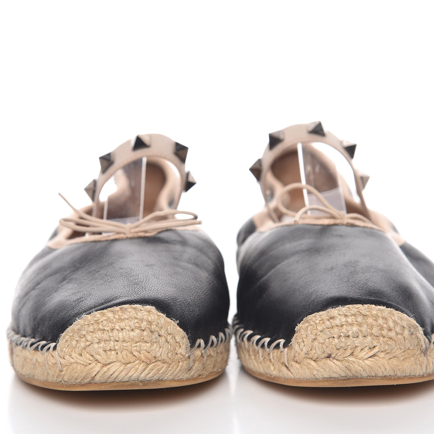 Valentino Garavani Nappa Rockstud Ballerina Espadrille Flats 36 Black 16 of 18