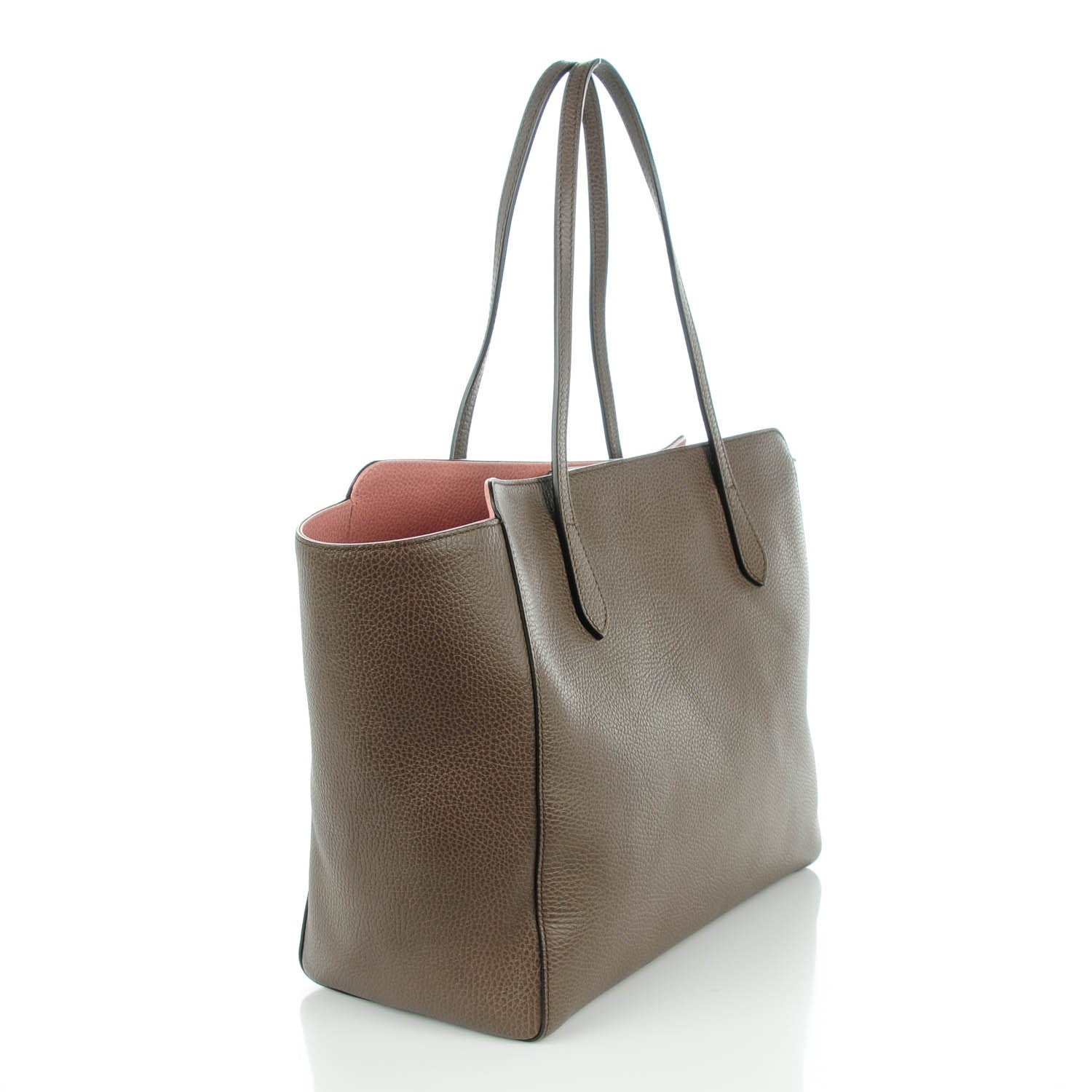 Gucci Dollar Calfskin Medium Swing Tote Grey Field Soft Pink 3 of 7