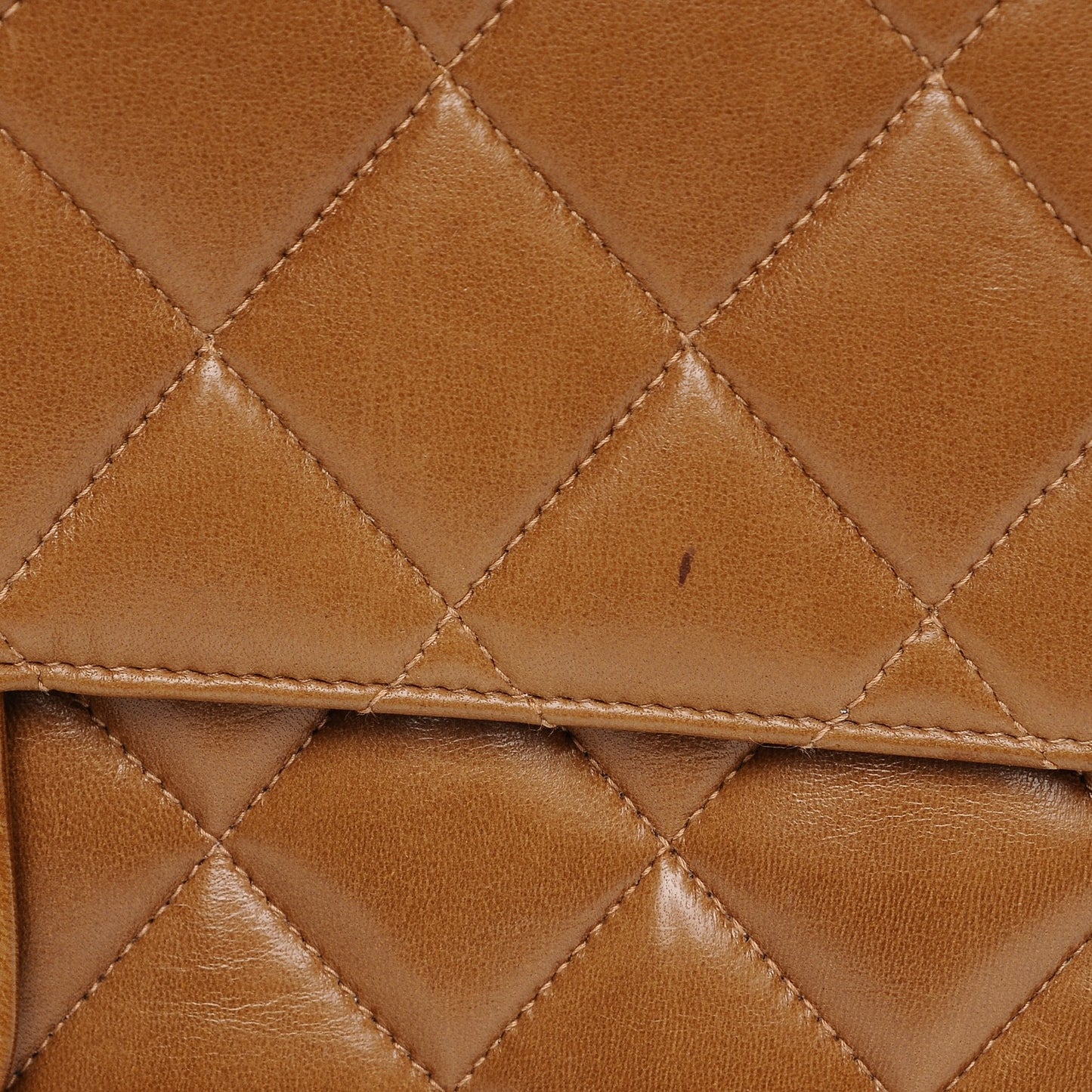 Lambskin Quilted Bekko Jumbo Single Flap Dark Beige