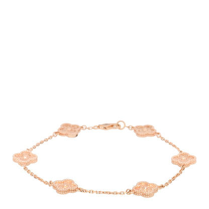 Van Cleef & Arpels 18K Rose Gold 6 Motifs Sweet Alhambra Bracelet 1 of 4