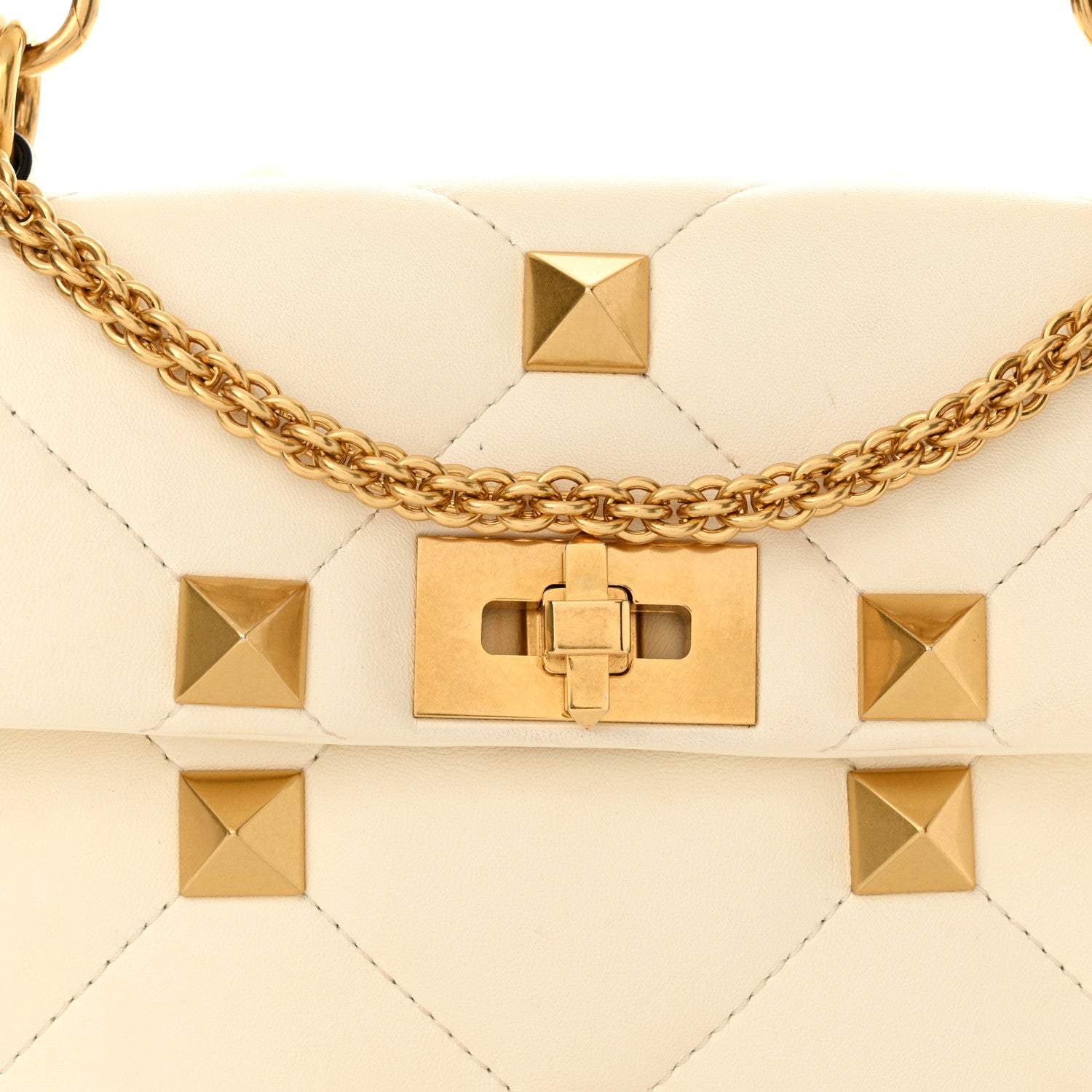 Valentino Garavani Nappa Medium Roman Stud Shoulder Bag Ivory 7 of 11