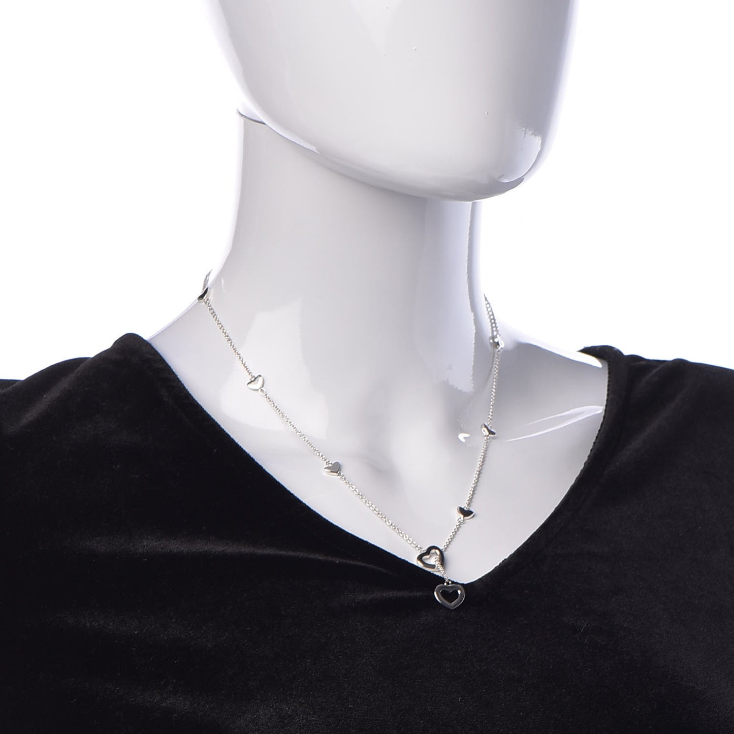 Sterling Silver Heart Lariat Necklace