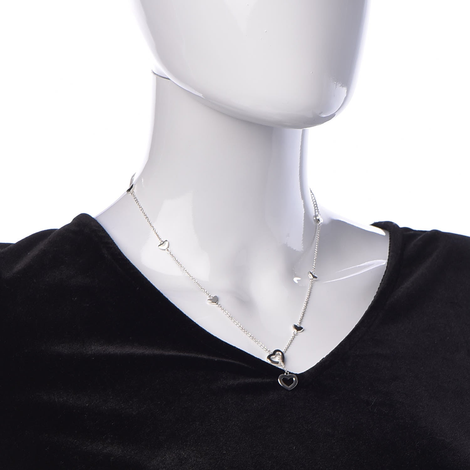 Tiffany Sterling Silver Heart Lariat Necklace 2 of 5