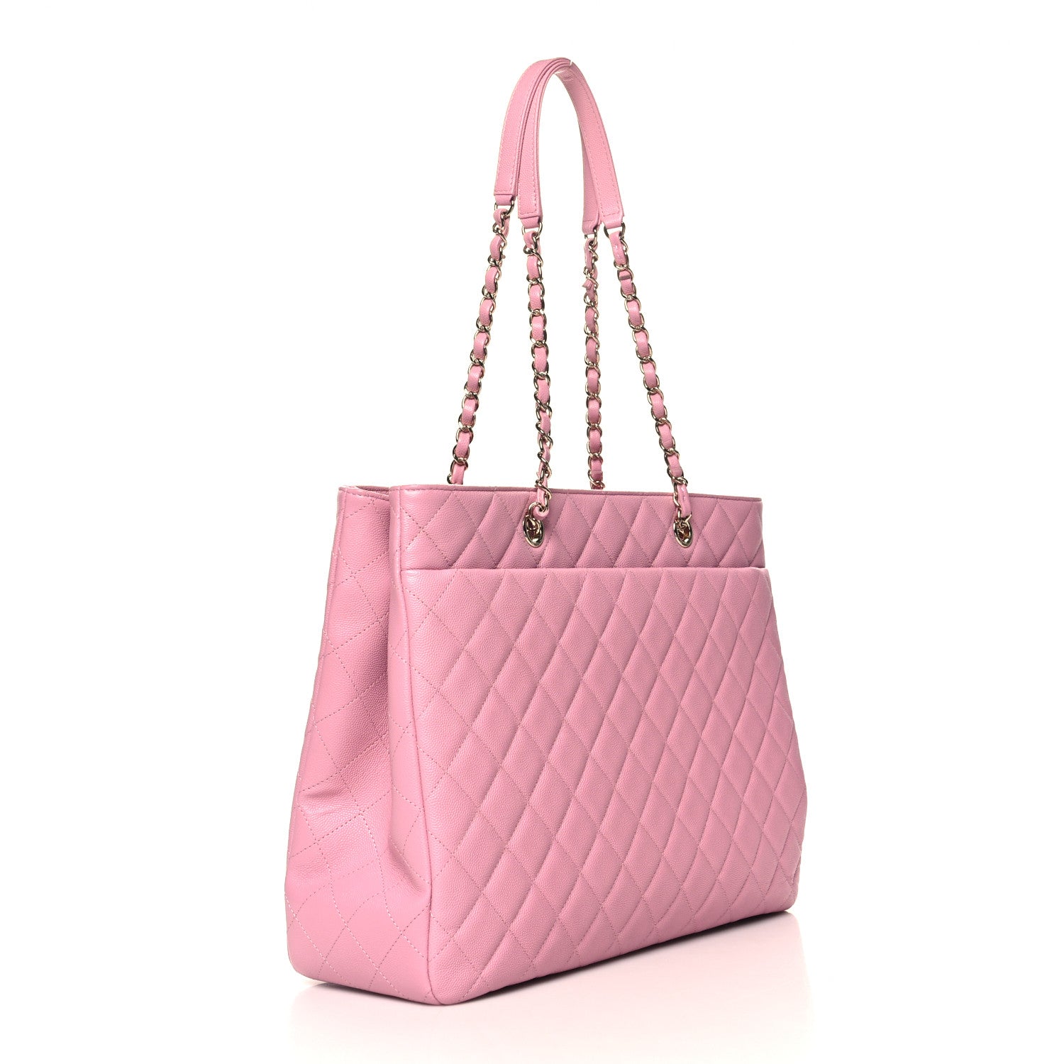 Chanel Caviar Quilted Large CC Shopping Tote Pink 3 of 10