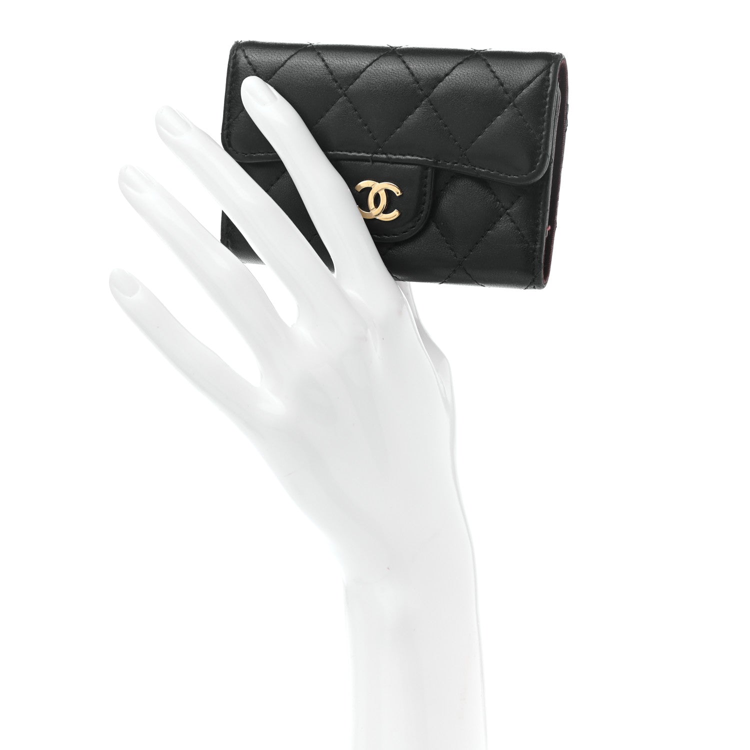 Chanel Lambskin Quilted 4 Key Holder Black 2 of 11
