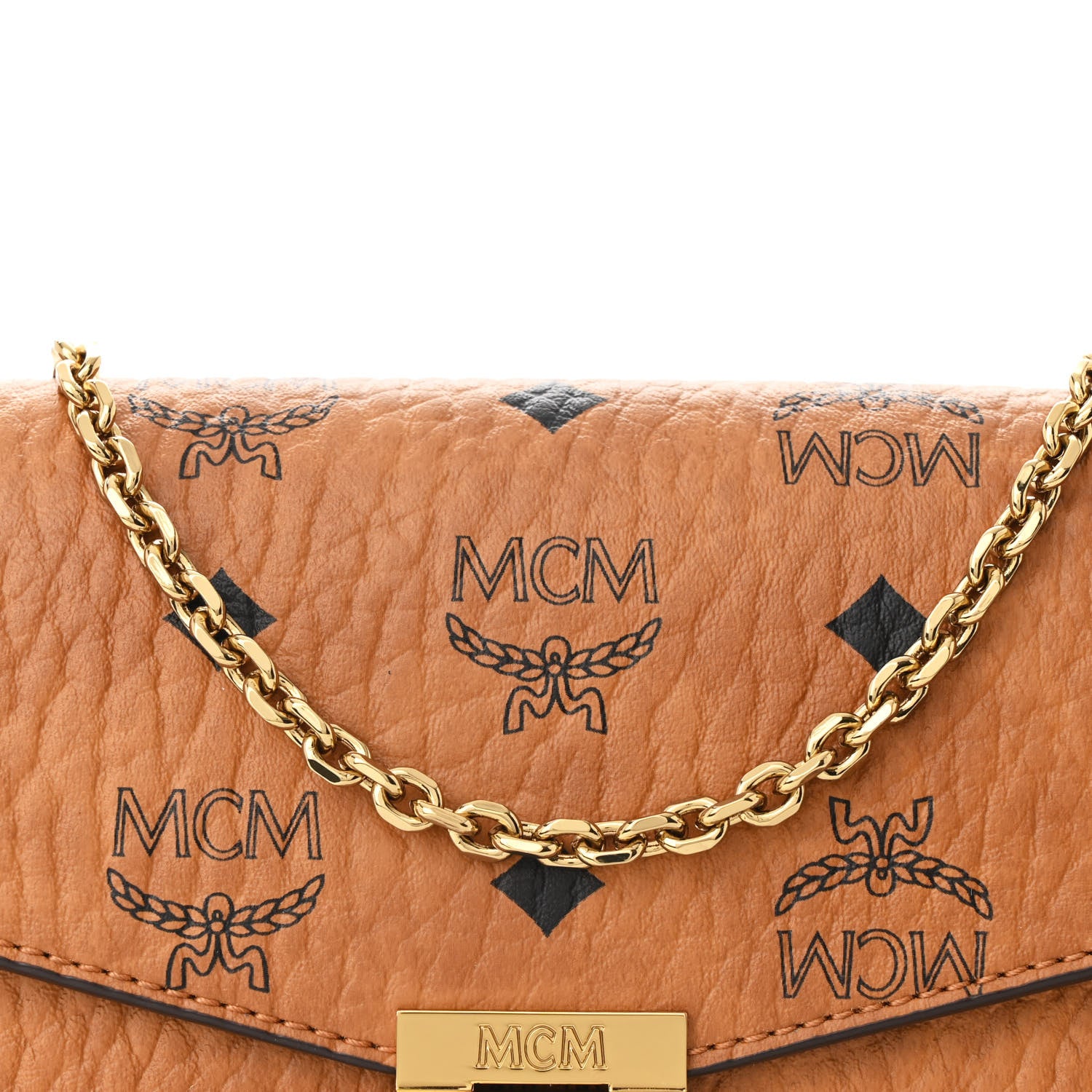 MCM Visetos Millie Wallet On Chain Cognac 8 of 10