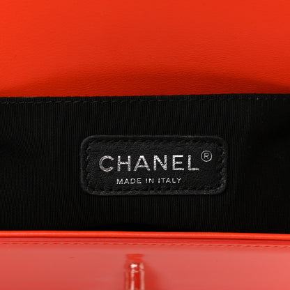 Chanel Patent Calfskin Quilted Medium Plexiglass Boy Flap Orange 6 of 12
