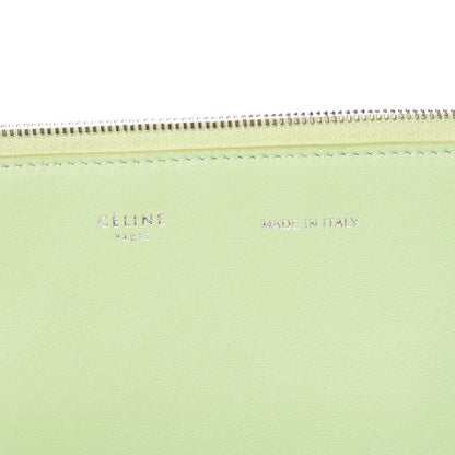 Celine Plastic Bag with Cloudy Lambskin Solo Zip Pouch Clutch Lime 7 of 9