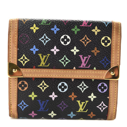 Louis Vuitton Monogram Multicolor Porte-Monnaie Billets Wallet Black 1 of 8