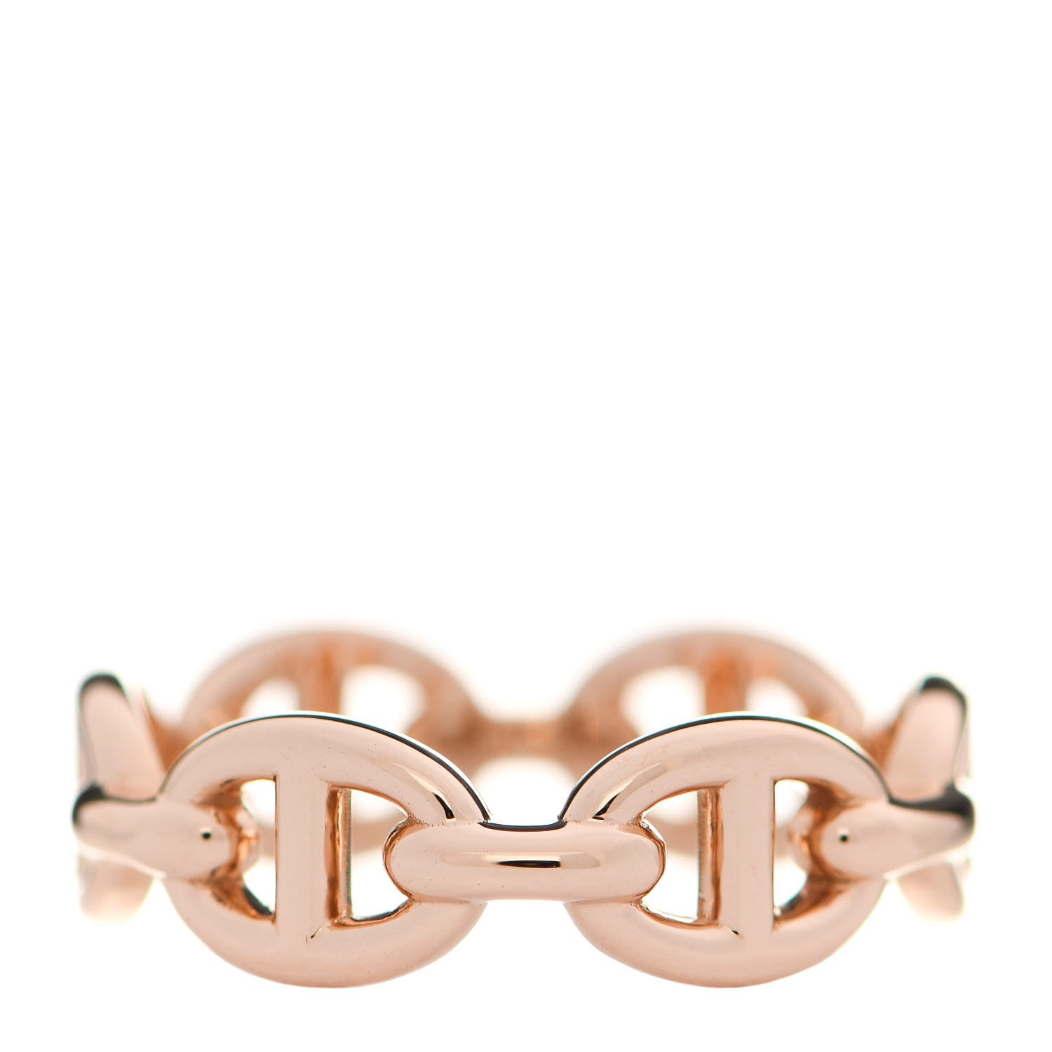 Hermes 18K Rose Gold PM Chaine D'Ancre Enchainee Ring 51 5.75 3 of 7