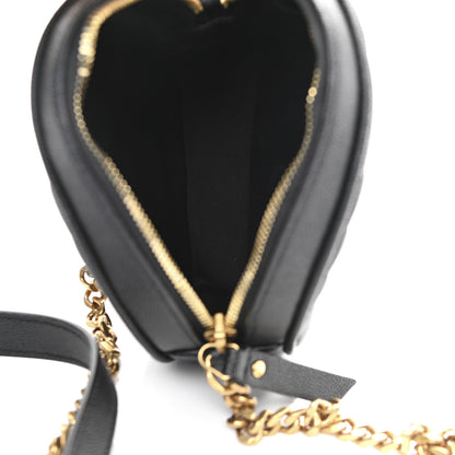 Saint Laurent Grain De Poudre Matelasse Chevron Quilted Round Vinyle Camera Bag Black 5 of 11