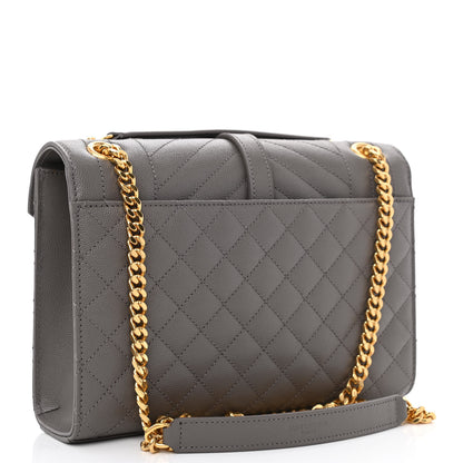 Saint Laurent Grain De Poudre Textured Mixed Matelasse Medium Triquilt Monogram Satchel Earth 3 of 10