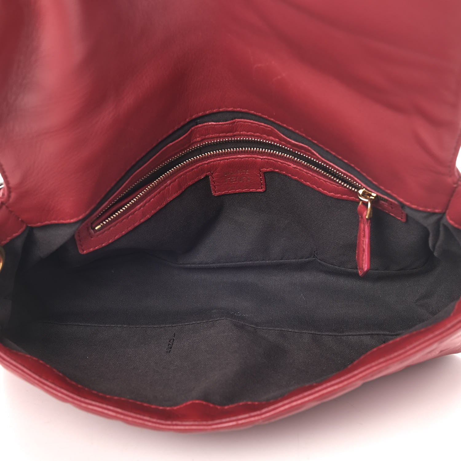 Fendi Nappa FF 1974 Embossed Baguette Fragola 4 of 10