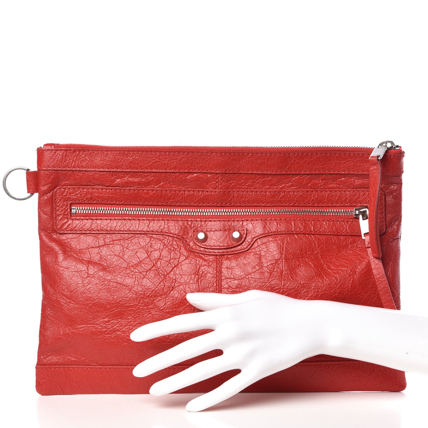 Agneau Arena Classic Hardware Medium Clip Rouge Tango