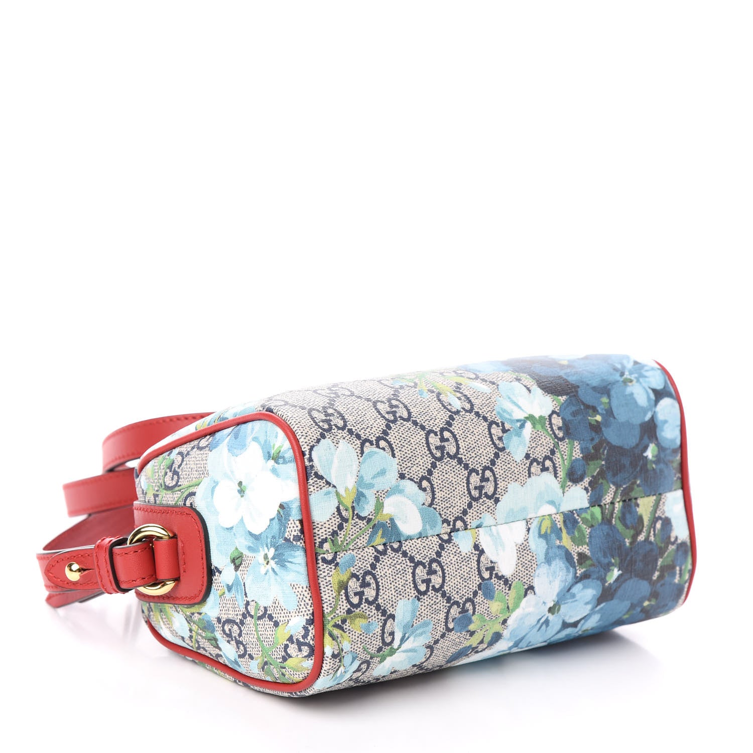 Gucci GG Supreme Monogram Blooms Mini Boston Navy Blue Hibiscus 4 of 9
