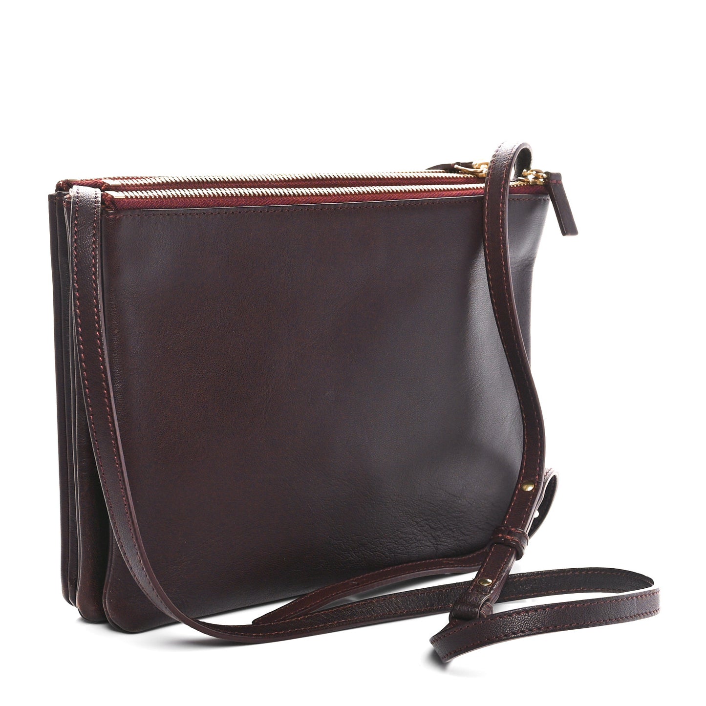 Lambskin Large Trio Crossbody Bag Burgundy