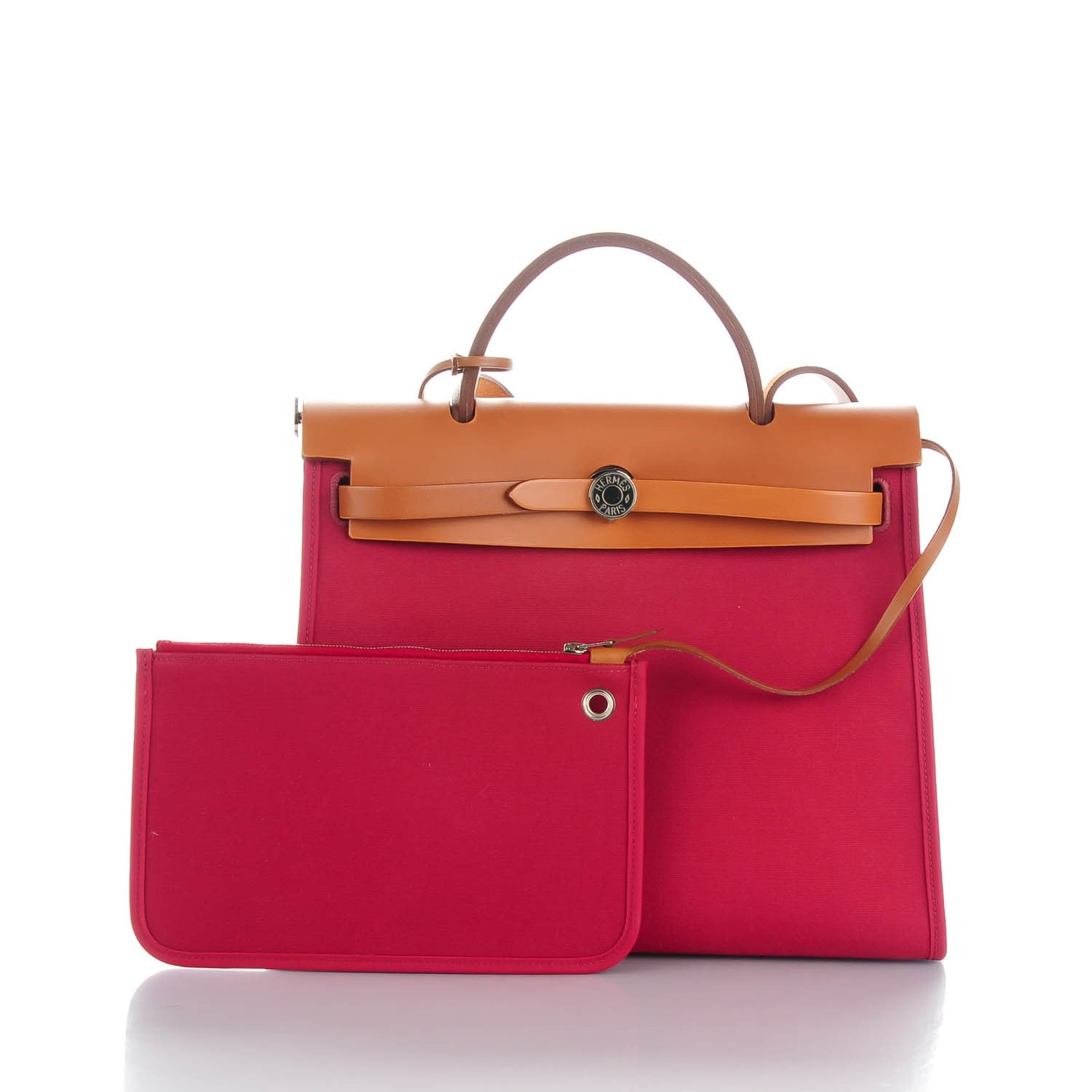 Hermes Vache Hunter Toile Herbag Zip 31 PM Rubis 2 of 10
