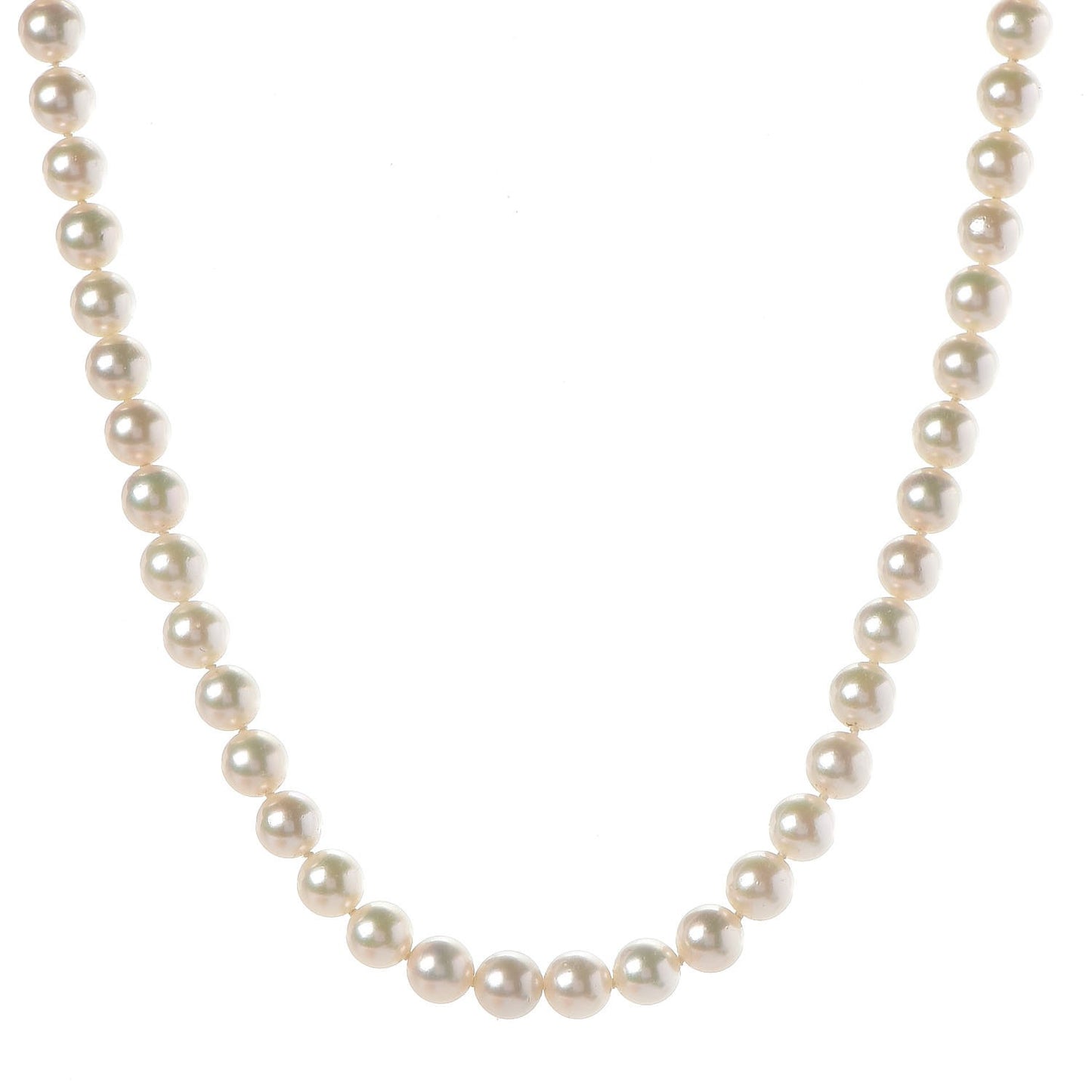 18K Yellow Gold Akoya Pearl 6.5-7mm Strand Necklace