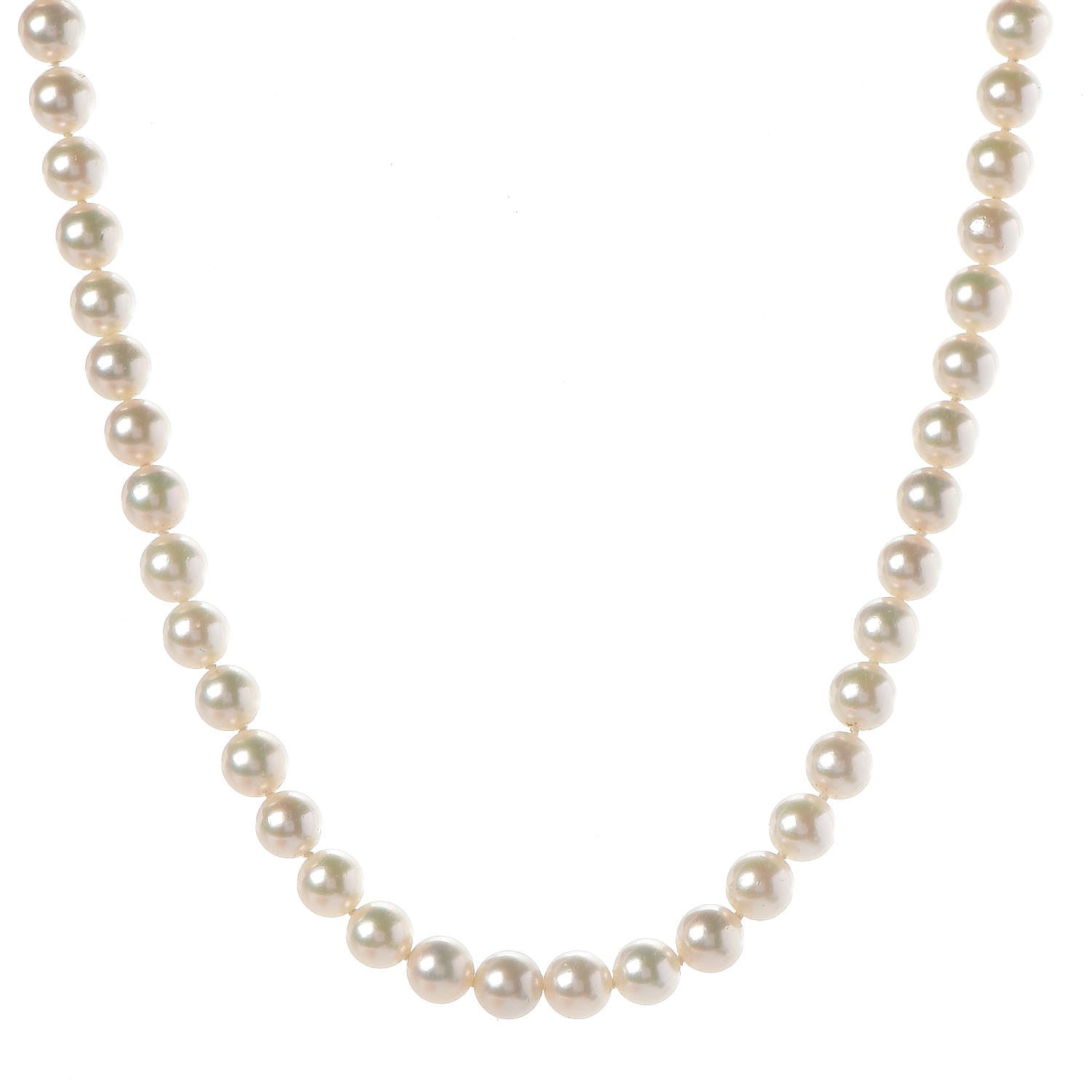 Mikimoto 18K Yellow Gold Akoya Pearl 6.5-7mm Strand Necklace 1 of 6