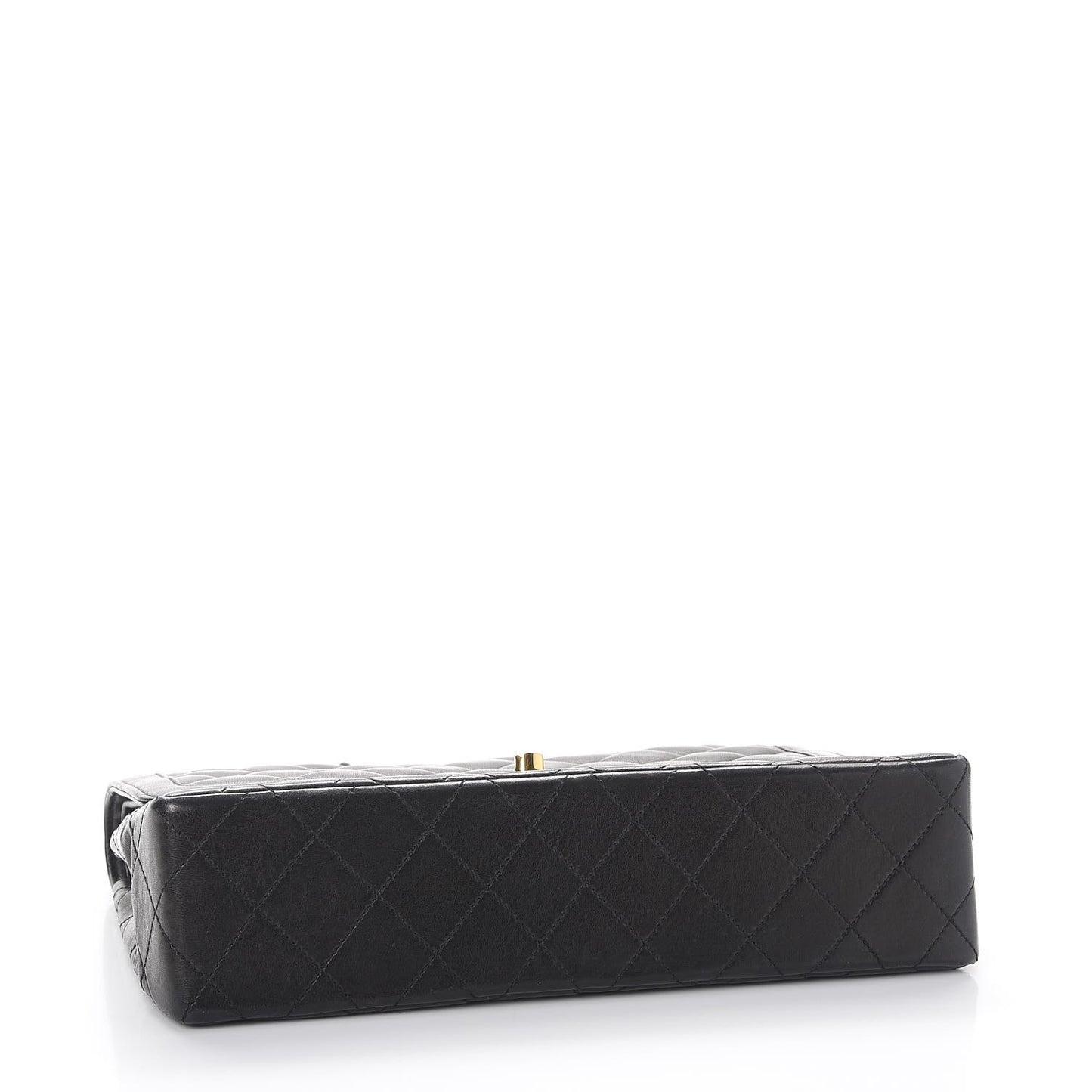 Lambskin Quilted Medium Double Flap Black