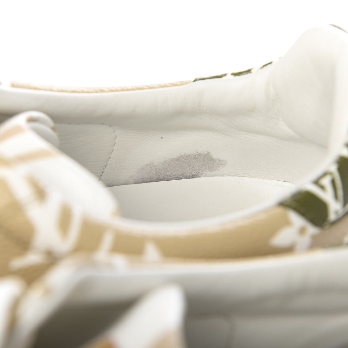 Monogram Giant Time Out Sneakers 41 Kaki White Beige