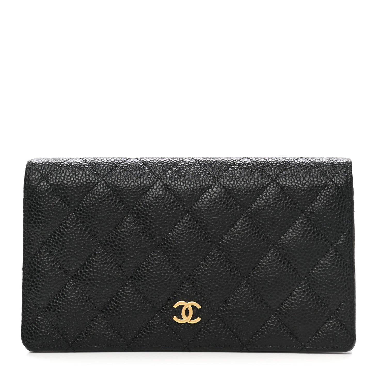Caviar Quilted Yen Wallet Black
