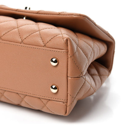 Chanel Caviar Quilted Lizard Embossed Mini Coco Handle Flap Brown 7 of 10