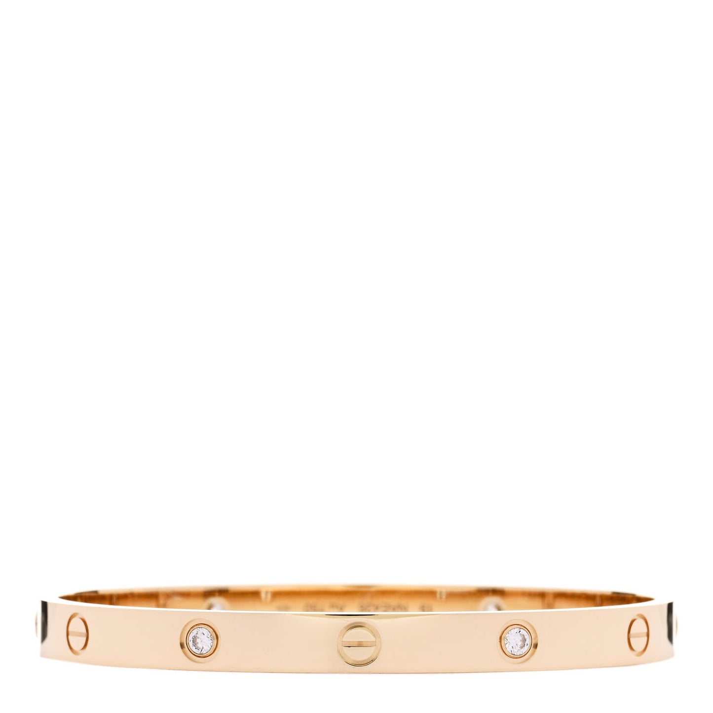 18K Yellow Gold 4 Diamond LOVE Bracelet 19